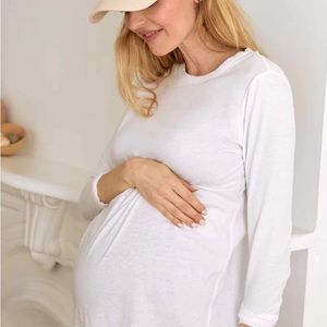MATERNITY The Basic Longsleeve Crew - HATCH Size 1 (S) WHITE